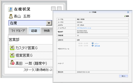 在席状況画面